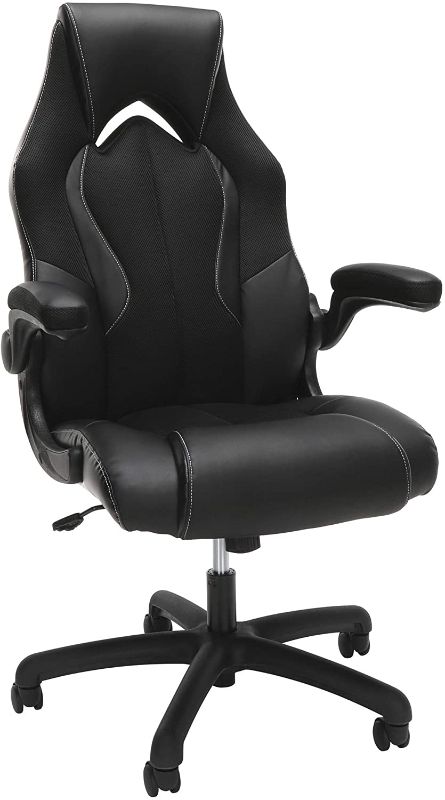 Photo 1 of OFM Essentials Collection High-Back Racing Style Bonded Leather Gaming Chair, in Black
MISSING HARDWARE BUY AS IS 