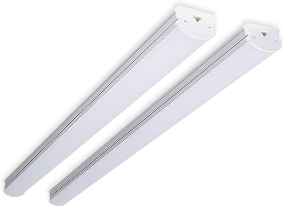 Photo 1 of (Pack of 2) Barrina 4ft 45 Watt Extendable Utility LED Shop Light Workbench Light 6500K Super Bright White 4500lm 300W Equivalent Built-in ON/Off Switch Frosted Linear LED Light Bar
