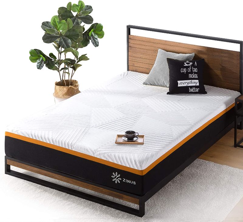 Photo 1 of 10 in. Medium Cooling Copper Adaptive Spring Hybrid Tight Top Twin Mattress