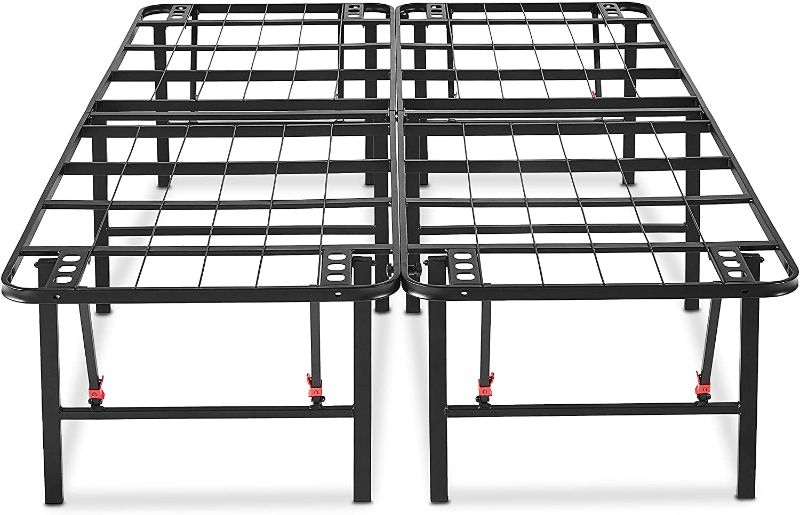 Photo 1 of Amazon Basics Foldable, 18" Black Metal Platform Bed Frame with Tool-Free Assembly, No Box Spring Needed - Full
