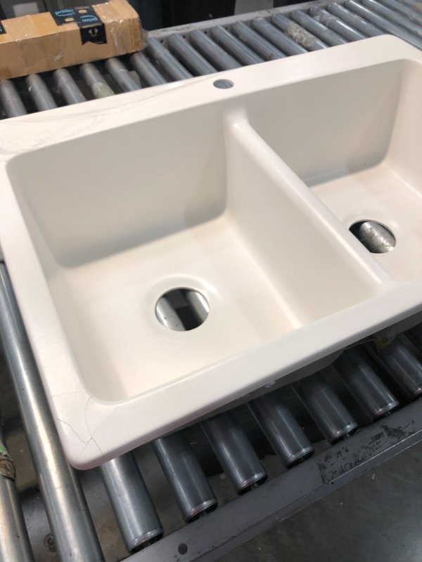 Photo 3 of 33" 2 BOWL SINK WHITE