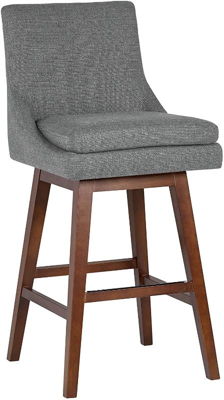 Photo 1 of Amazon Brand – Stone & Beam Alaina Contemporary High-Back Swivel Seat Bar Stool, 43"H, Grey
