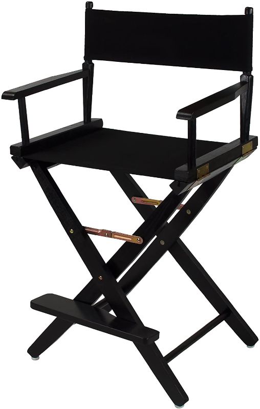 Photo 1 of American Trails Extra-Wide Premium 24" Director's Chair Black Frame with Black Canvas, Counter Height
