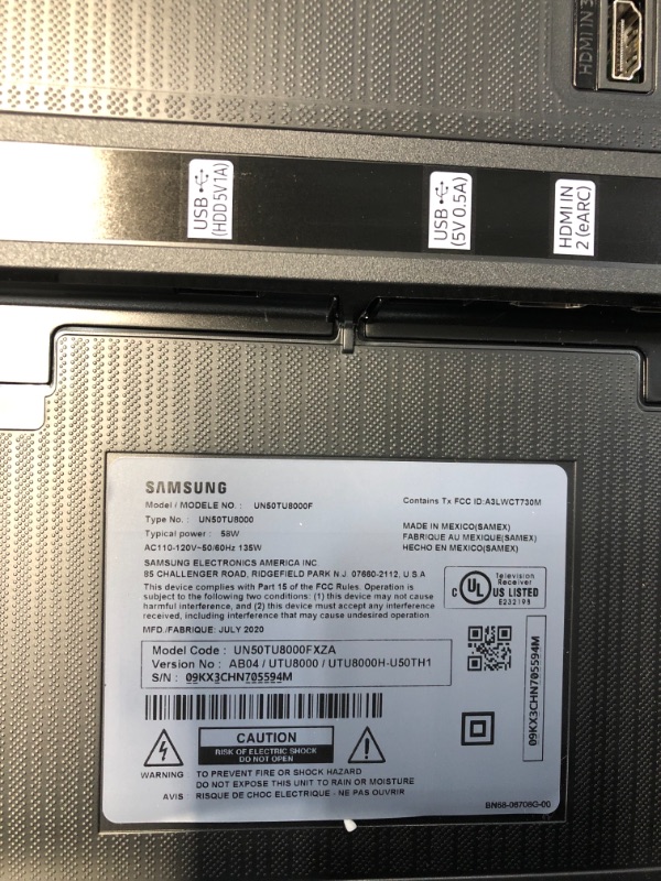 Photo 1 of SAMSUNG 50-inch Class Crystal UHD TU-8000 Series - 4K UHD HDR Smart TV with Alexa Built-in (UN50TU8000FXZA, 2020 Model)
