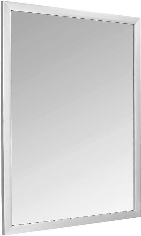 Photo 1 of Amazon Basics Rectangular Wall Mirror 30" x 40" - Standard Trim, Nickel
