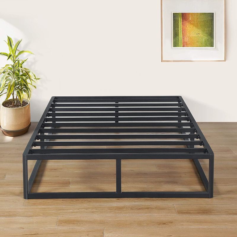 Photo 1 of 6  Inch Modern Metal Platform Bed Frame / Steel Slats / Mattress Foundation / No Box Spring Needed, Twin, Black
