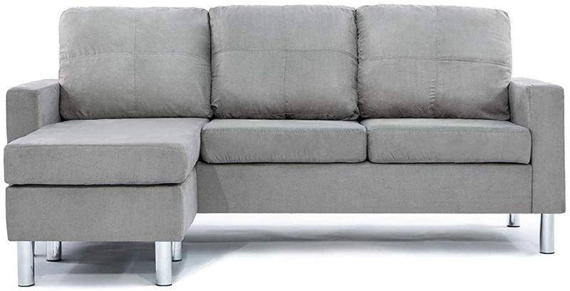 Photo 1 of ***MISSING COMPONENTS*** Divano Roma Furniture Small Space Modern Sectional Sofa, Gray
