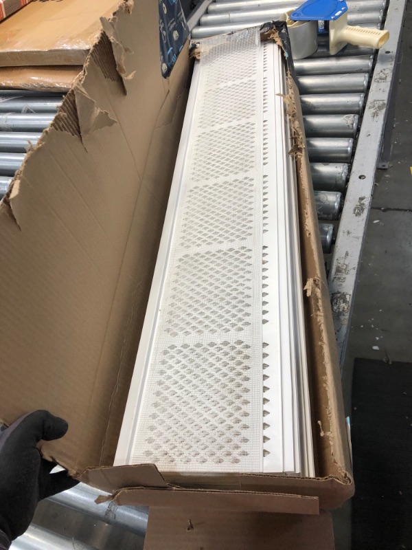 Photo 1 of 3 ft. White Snap-In Filter Gutter Guard (25-Pack)