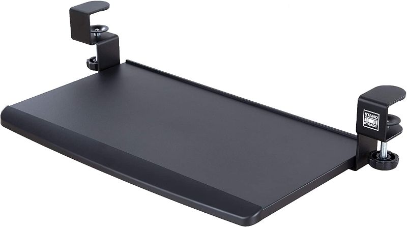 Photo 1 of Clamp On Keyboard Tray | Keyboard Shelf - Small Size - Easy Install - No Need to Drill into Desk! Retractable to Slide Under Desktop | Great for Home or Office!
