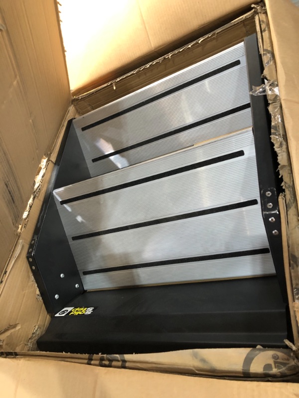 Photo 1 of Lippert 733932 30 in. Solid Step 3.0 Steel with Aluminum Treads Black 2 Entry Steps
