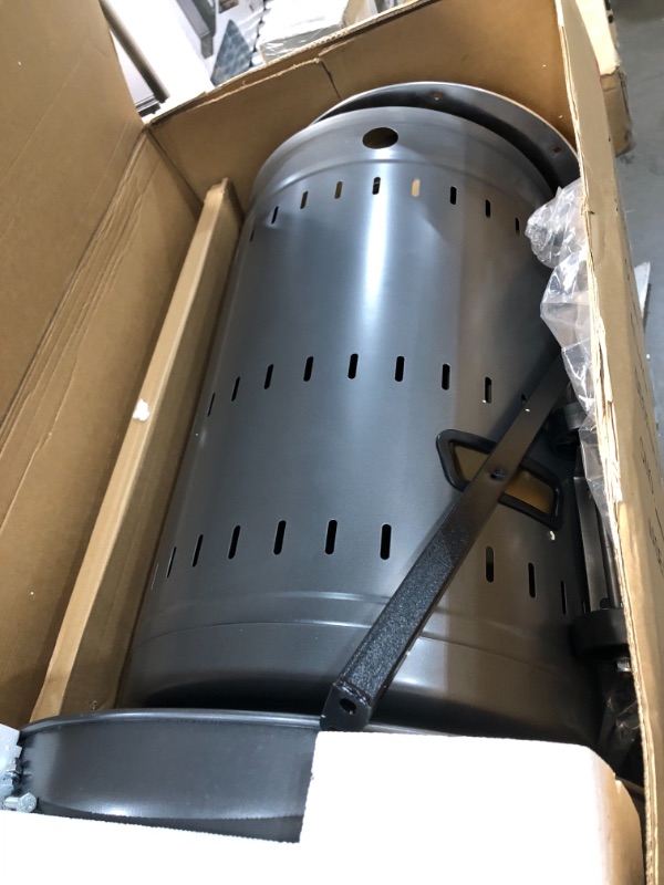 Photo 1 of Amazon Basics 46,000 BTU Outdoor Propane Patio Heater with Wheels, Commercial & Residential - Slate Gray
