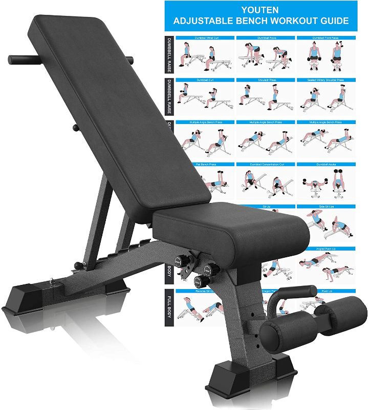 Photo 1 of Adjustable 9 Positions Incline Decline Sit Up Bench Improved Cushion for Exercise, Handles for Dragon Flag, Rated Full Body Workout Foldable Bench
**MISSING HARDWARE** 