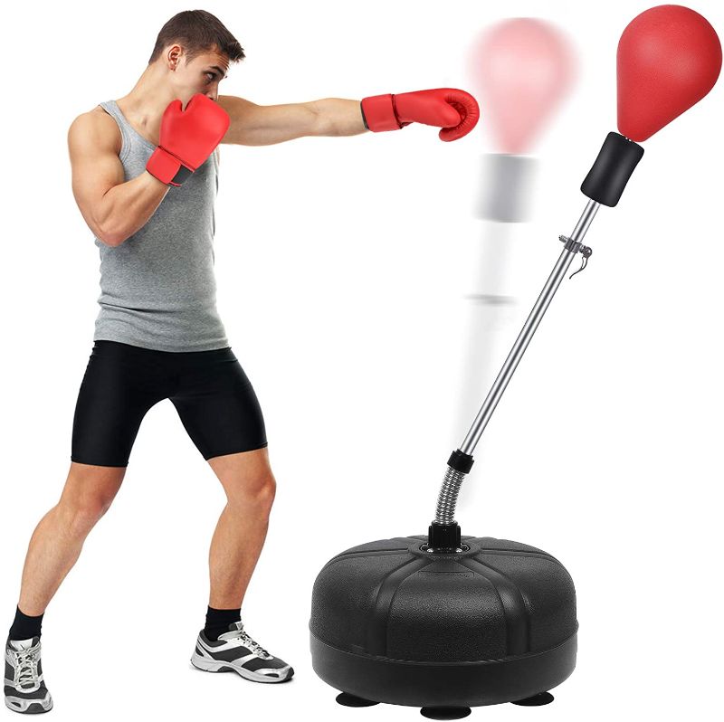 Photo 1 of *previously opened*
Mdikawe Punching Bag with Stand for Adults & Kids, Adjustable Height Freestanding Punching Ball Boxing Speed Bag, Ideal for MMA Reflex Speed Training, Fitness, Punching and Muscle Building
