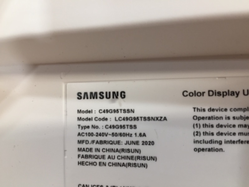 Photo 4 of Samsung -49" Odyssey G9 Gaming Monitor - LC49G95TSSNXZA
***PREVIOUSLY OPENED TO TEST MONITOR***