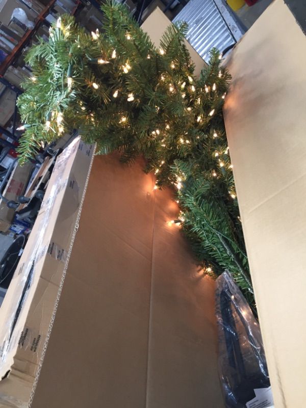 Photo 2 of 4.5' Pre-lit Dunhill Fir Slim Artificial Christmas Tree – Clear Lights
