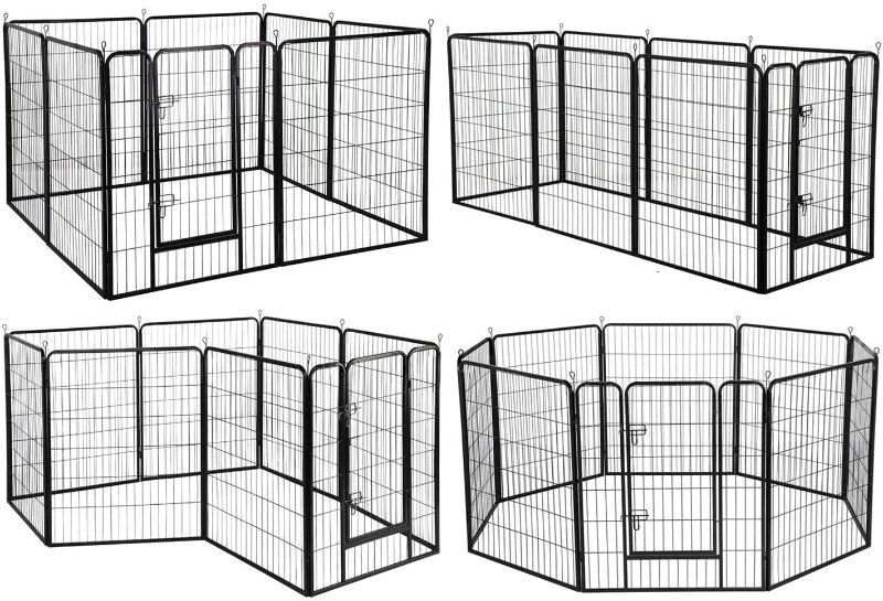 Photo 1 of 24-Inch 8 Panel Heavy Duty Pet Playpen Dog Exercise Pen Cat Fence with Door Puppy Rabbits Portable Play Pen,Outdoor/Indoor,Black
***PINS TO CONNECT PANELS MISSING***