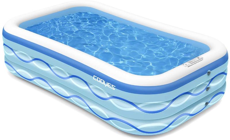 Photo 1 of COOYES Inflatable Pool, Swimming Pool for Kids 118" X 72" X 20" Full-Sized Inflatable Kiddie Pool for Outdoor, Garden, Summer Water Party
