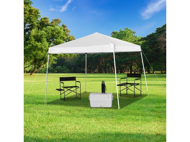 Photo 1 of 8'x8' White Outdoor Pop up Slant Leg Canopy Tent