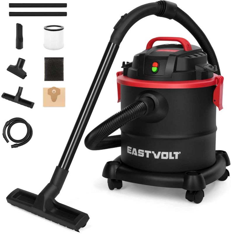 Photo 1 of Eastvolt Wet Dry Vacuum Cleaner, 5 Gallon 5.5 Peak HP 3 in 1 Blower, Hepa Filtration Dry Wet Suction for Home, Garage, Vehicle, Workshop (K-411F)