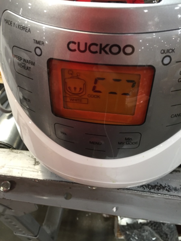 Photo 1 of Cuckoo CR-0632F 6 Cup Micom Rice Cooker and Warmer, 10 Menu Options, Made in Korea, Nonstick Inner Pot, White/Silver