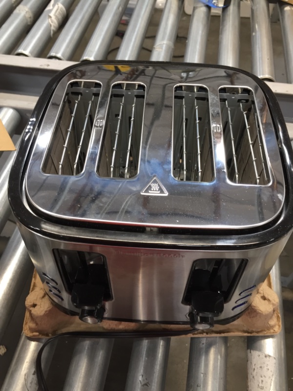 Photo 1 of Hamilton Beach Extra Wide Slot Toaster with Defrost and Bagel Functions Shade Selector, Toast Boost, Auto-Shutoff and Cancel Button, 4 Slices, Black