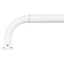 Photo 1 of 52 in. - 96 in. Wraparound Single Curtain Rod in Glossy White