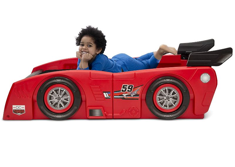 Photo 1 of Delta Children Grand Prix Race Car Toddler & Twin Bed - Made in USA, Red , 94.49x45.34x21.47 Inch (Pack of 1)
