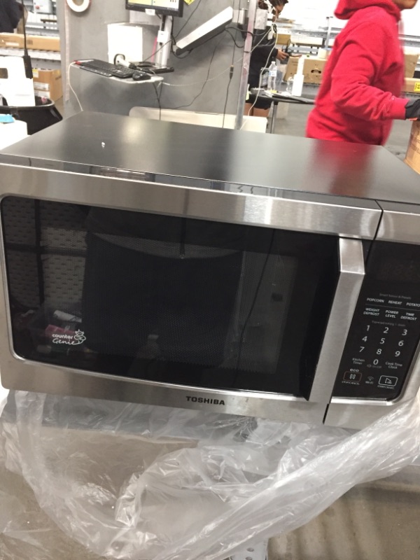 Photo 1 of Toshiba ML-EM34P(SS) Smart Countertop Microwave Oven Compatible with Alexa, Humidity Sensor and Sound on/Off Function, 1100W, 1.3 Cu Ft, Stainless Steel

