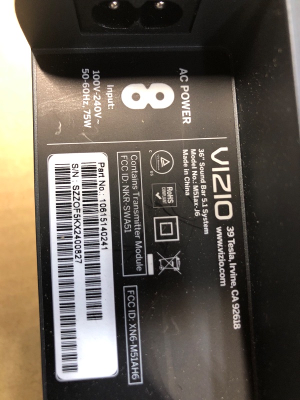 Photo 1 of VIZIO - 5.1-Channel M-Series Soundbar with Wireless Subwoofer, Dolby Atmos and DTS:X - Dark Charcoal
