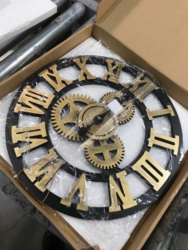 Photo 2 of 16" Industrial Steampunk Vintage Retro Home Decor Wall Clock (16 inches, Roman-Anti-Bronze) Note: Decorative Gears DO NOT Move
