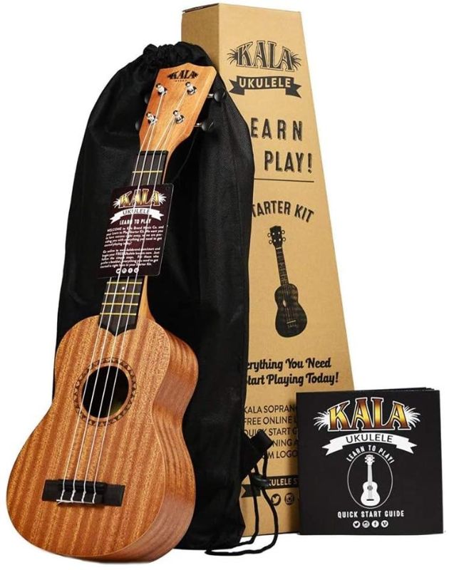 Photo 1 of 
Official Kala Learn to Play Ukulele Soprano Starter Kit, Satin Mahogany – Includes online lessons, tuner app, and booklet (KALA-LTP-S)