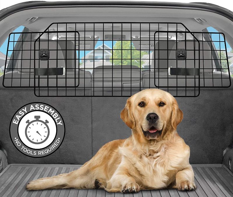 Photo 1 of Pawple Dog Car Barrier for SUV's, Cars & Vehicles, Trucks, Adjustable Large Pet Barrier, Heavy-Duty Wire Mesh- Universal Fit Vehicles Divider
