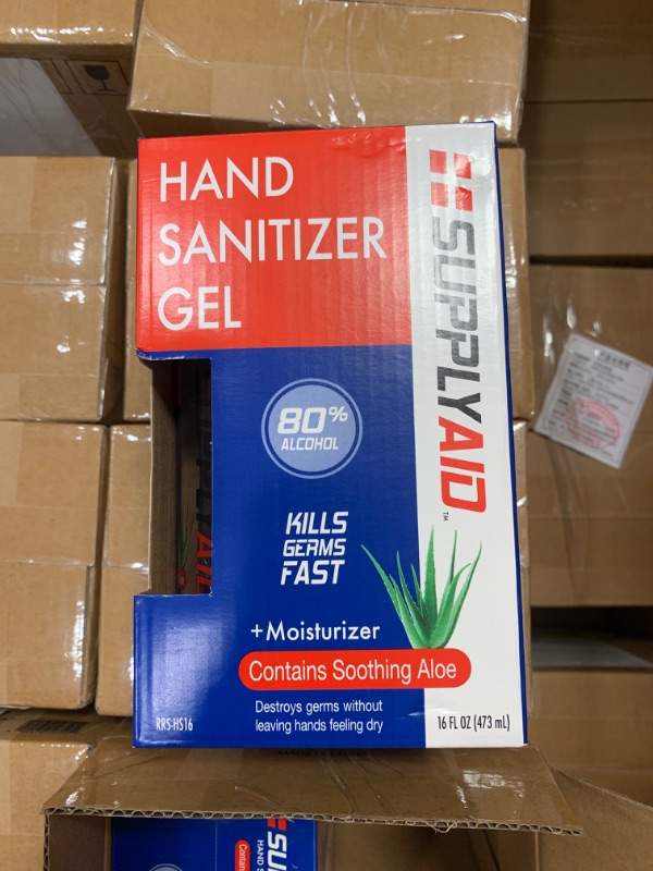 Photo 2 of SupplyAID 80% Alcohol Hand Sanitizer Gel w/Soothing Aloe FDA # 74035-1051-5, 16 Fl Oz, 
(66 bottles of Hand Sanitizer) 