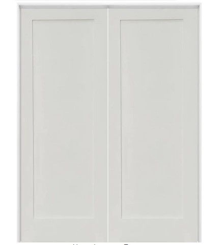 Photo 1 of 72 in. x 96 in. Craftsman Shaker 1-Panel Both Active MDF Solid Hybrid Core Double Prehung Interior French Door

//cosmetic damage 