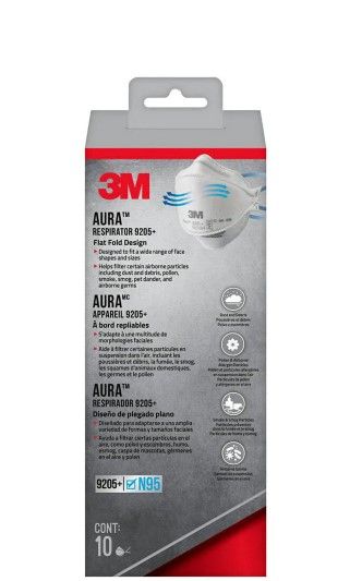 Photo 1 of 3M Aura Particulate Respirator N95 Foldable (10-Pack)