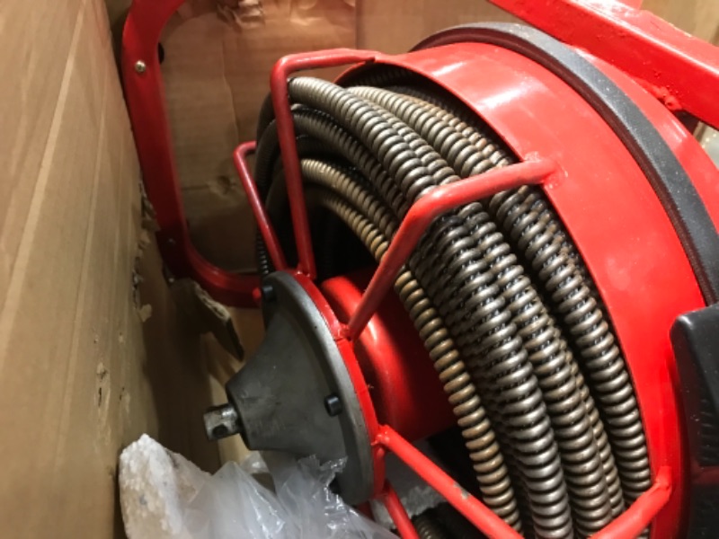 Photo 4 of ***MISSING WHEEL*** VEVOR Electric Drain Auger 75FTx1/2Inch. Drain Cleaner Machine, 370W Sewer Snake Machine, Fit 2''- 4''/51mm-102mm Pipes, w/4 Wheels & Cutters & Foot Switch, for Drain Cleaners Plumbers