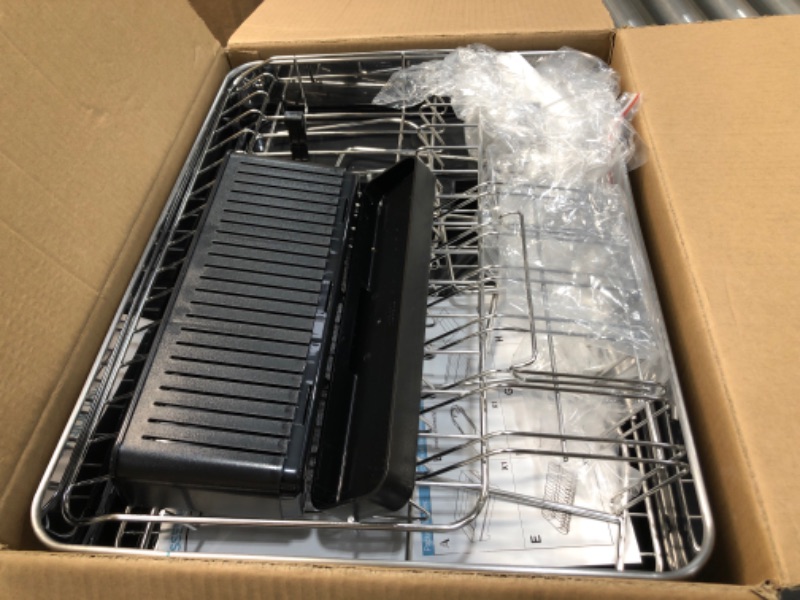 Photo 1 of 1Easylife Dish Drying Rack, 2-Tier Large Drainboard Set with Fingerprint-Proof 304 Stainless Steel Frame
