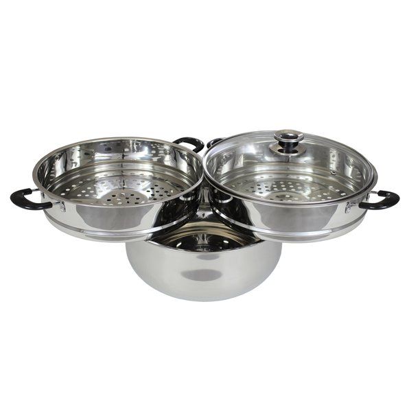 Photo 1 of  Stainless Steel 3 Tier Steamer Pot Steaming Cookware 