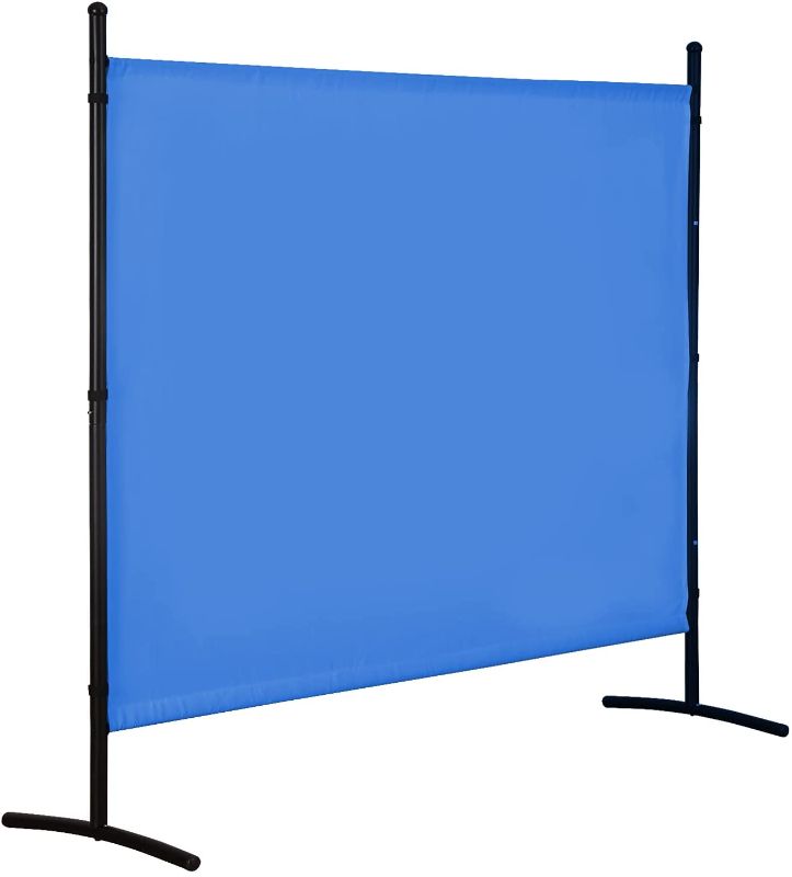 Photo 1 of 72 Inch Room Divider 6ft Portable Privacy Screen Steel Frame and Office Partition for Home Office Dorm Sky Blue Decor