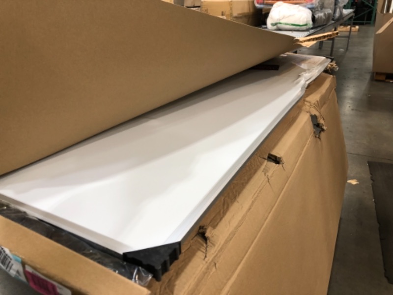Photo 1 of DAMAGED//VIZ-PRO Double-Sided Magnetic Mobile Whiteboard,72 x 40 Inches Aluminium Frame and Stand 
