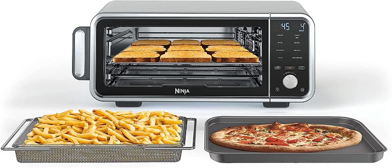 Photo 1 of TESTED FUNCTIONS PROPERLY! BRAND NEW.
Ninja SP201 Digital Air Fry Pro Countertop 8-in-1 Oven with Extended Height, XL Capacity, Flip Up & Away Capability for Storage Space, with Air Fry Basket, Wire Rack & Crumb Tray, Silver
