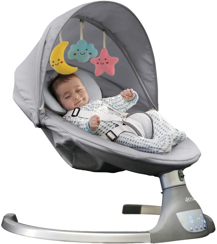 Photo 1 of Nova Baby Swing for Infants - Motorized Portable Swing, Bluetooth Music Speaker with 10 Preset Lullabies, Remote Control, Gray - Jool Baby Products
