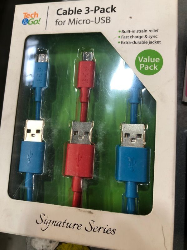 Photo 2 of Tech & Go Value Pack 3- Pack for Micro-USB Signature Series for Android Phones & Tablets
