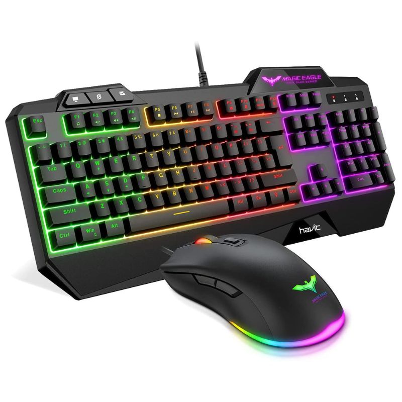 Photo 1 of HAVIT HV-KB558CM Gaming Keyboard and Mouse Combo (Rainbow Backlit)
