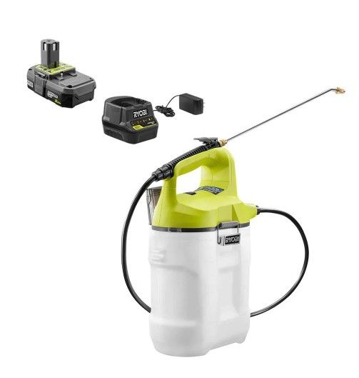 Photo 1 of RYOBI ONE+ 18V Cordless Battery 2 Gal. Chemical Sprayer with 2.0 Ah Battery and Charger