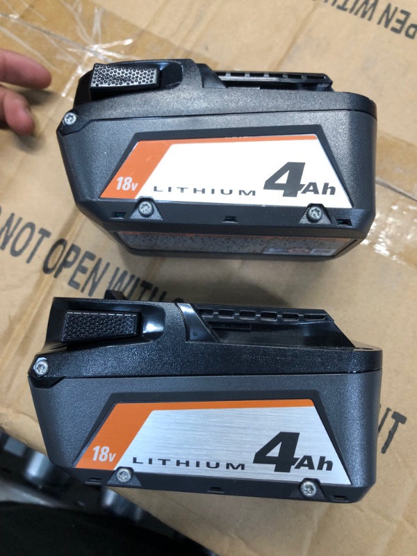 Photo 2 of RIDGID 18V Lithium-Ion 4.0 Ah Battery (2-Pack)