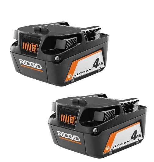 Photo 1 of RIDGID 18V Lithium-Ion 4.0 Ah Battery (2-Pack)