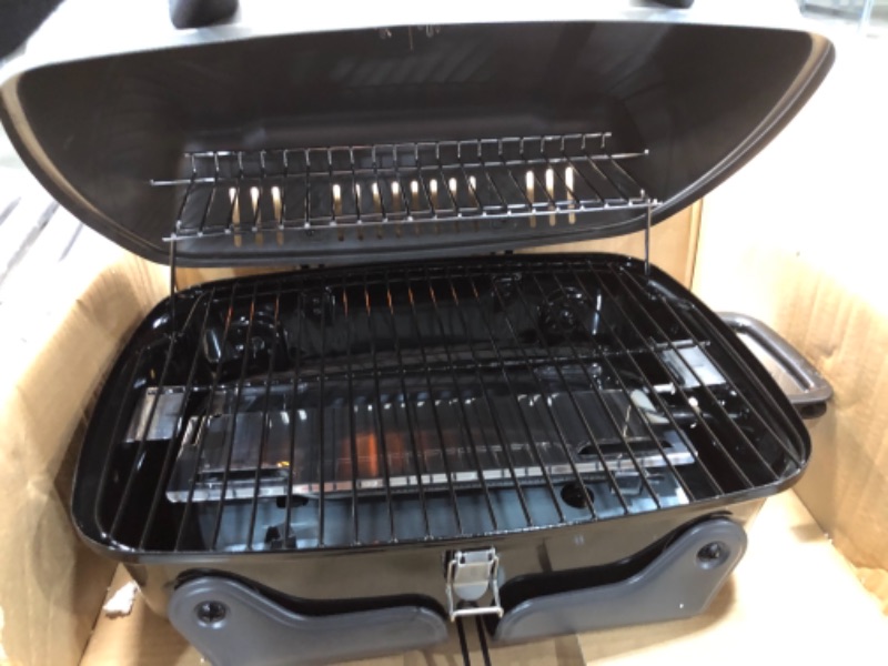 Photo 4 of 1-Burner Portable Propane Gas Table Top Grill in Black
