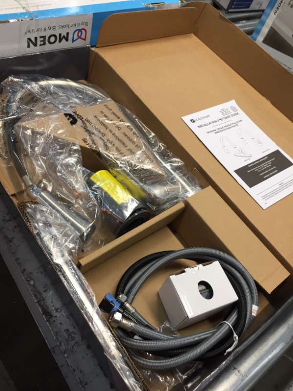 Photo 1 of **NEVER USED**
Glacier Bay McKenna Single-Handle Pull-Down Sprayer Kitchen Faucet in Stainless Steel with TurboSpray and FastMount, Silver
