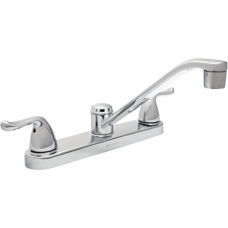 Photo 1 of **PREVIOUSLY OPENED**
Glacier Bay Constructor Two Handle Standard Kitchen Faucet in Chrome, Grey
